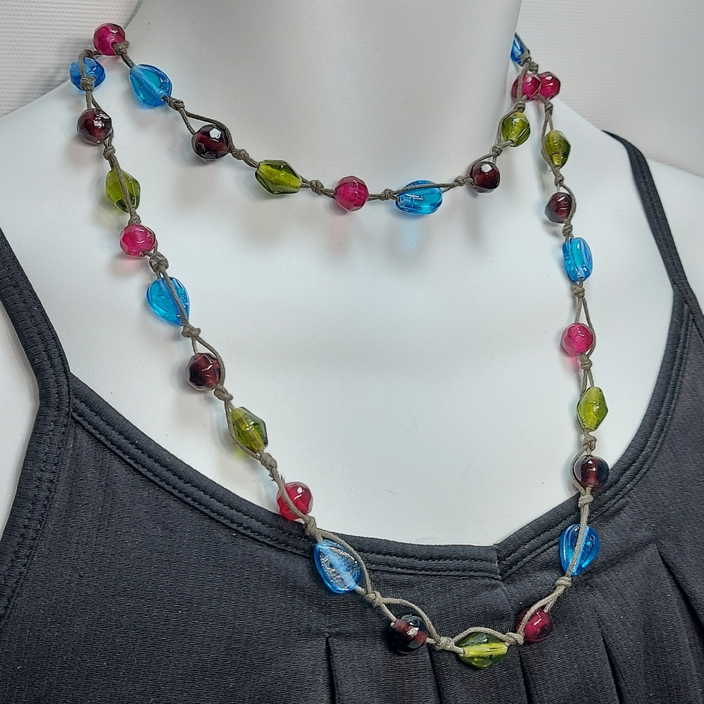 Himalayan Tribal Handmade Glass Bead Colourful Necklace